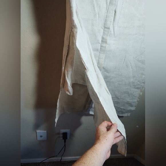 Chicos Linen Tunic Top Lagenlook Minimalist Boho Long Tunic - Picture 3 of 16